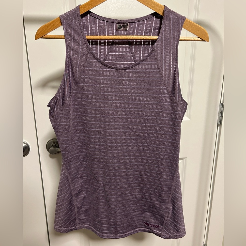 Marmot “Ellie” Purple Striped Tank Top